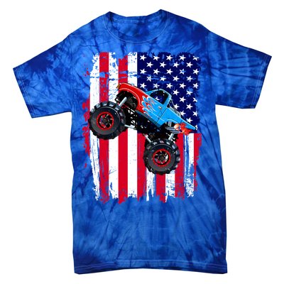 American Monster Truck Flag Tie-Dye T-Shirt