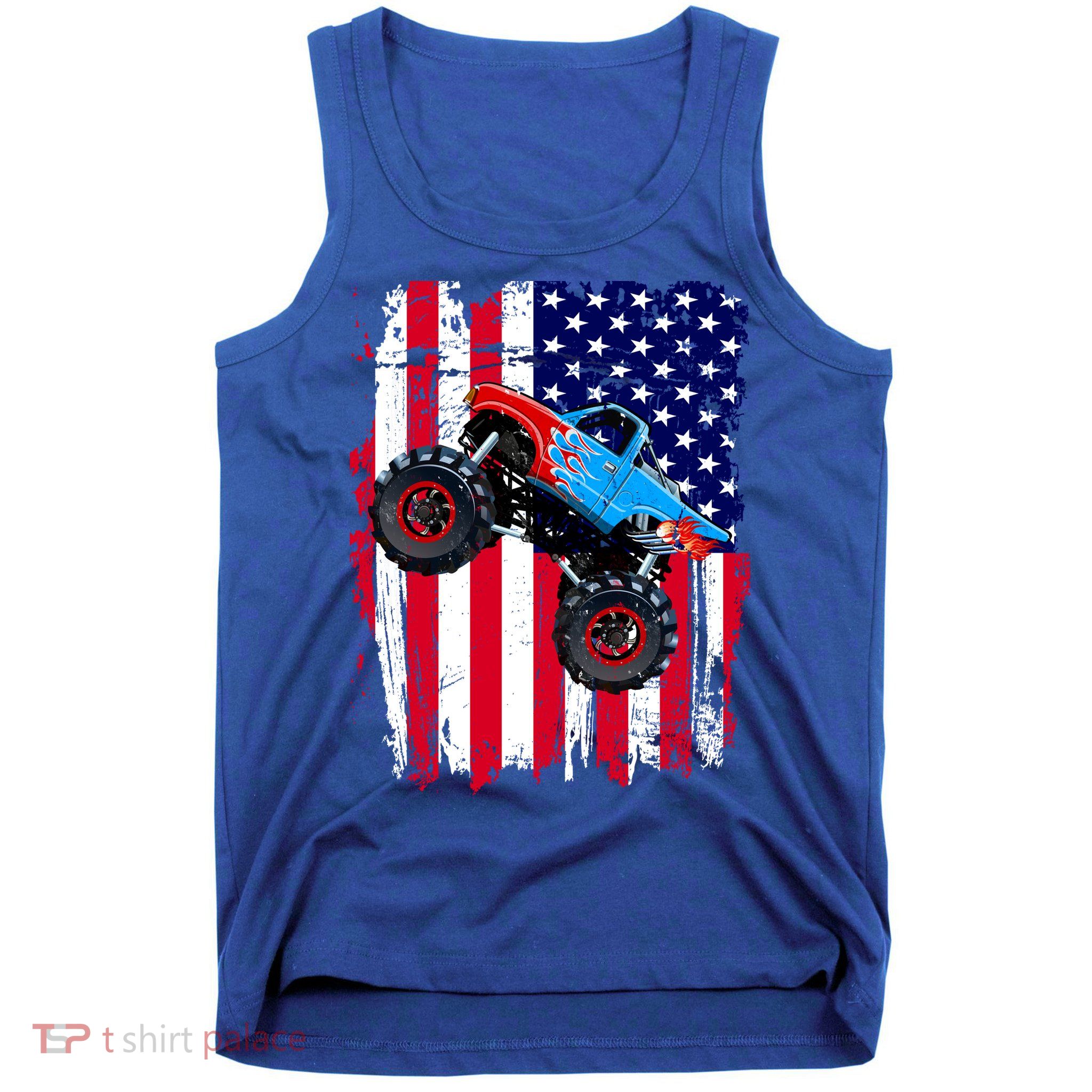 American Monster Truck Flag Tank Top