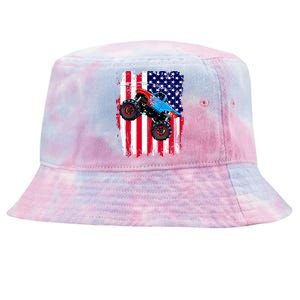 American Monster Truck Flag Tie-Dyed Bucket Hat