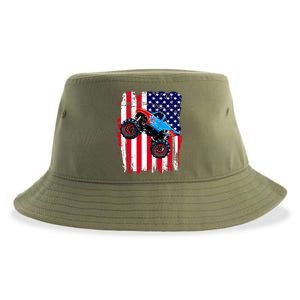 American Monster Truck Flag Sustainable Bucket Hat