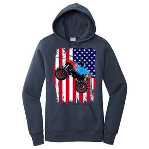 American Monster Truck Flag Women's Pullover Hoodie