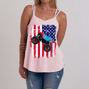 American Monster Truck Flag Women's Strappy Tank