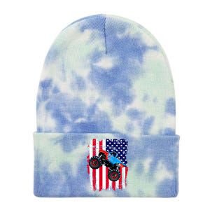 American Monster Truck Flag Tie Dye 12in Knit Beanie