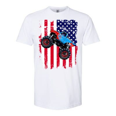 American Monster Truck Flag Softstyle CVC T-Shirt