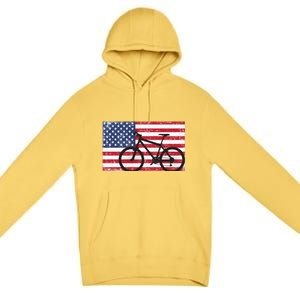 American Mountain Bike USA Flag Premium Pullover Hoodie