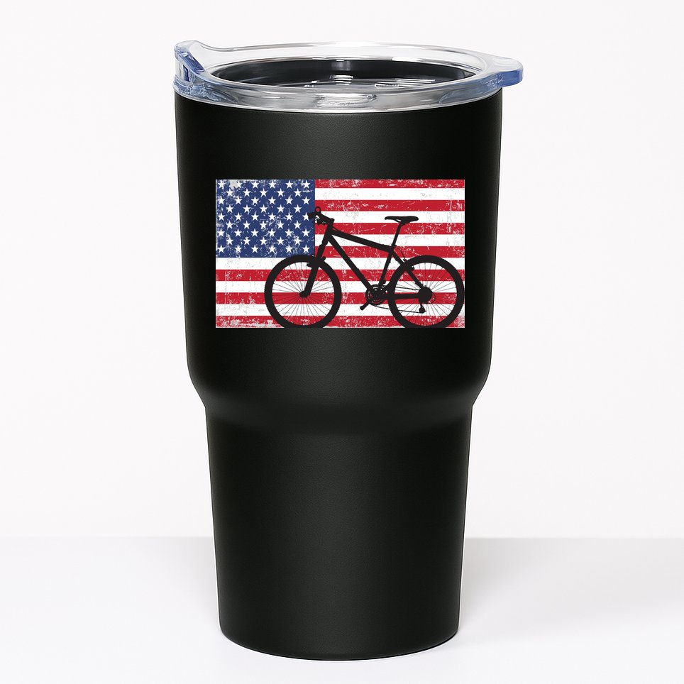 American Mountain Bike USA Flag Tumbler