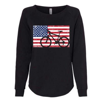 American Mountain Bike USA Flag Womens California Wash Sweatshirt