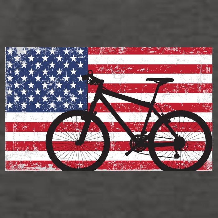American Mountain Bike USA Flag Vector Backpack
