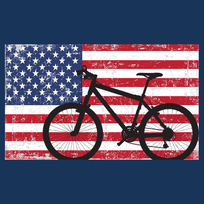 American Mountain Bike USA Flag Cooling Performance Crew T-Shirt