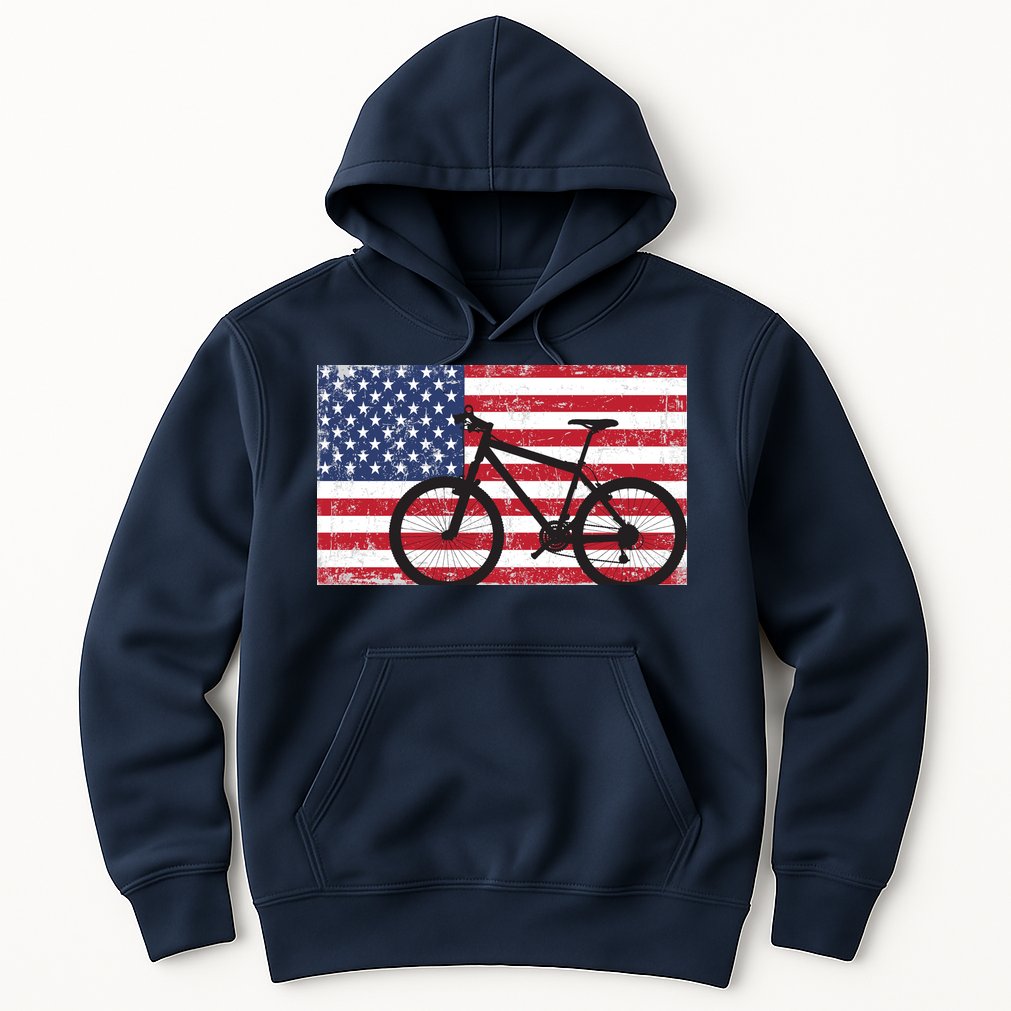 American Mountain Bike USA Flag Hoodie