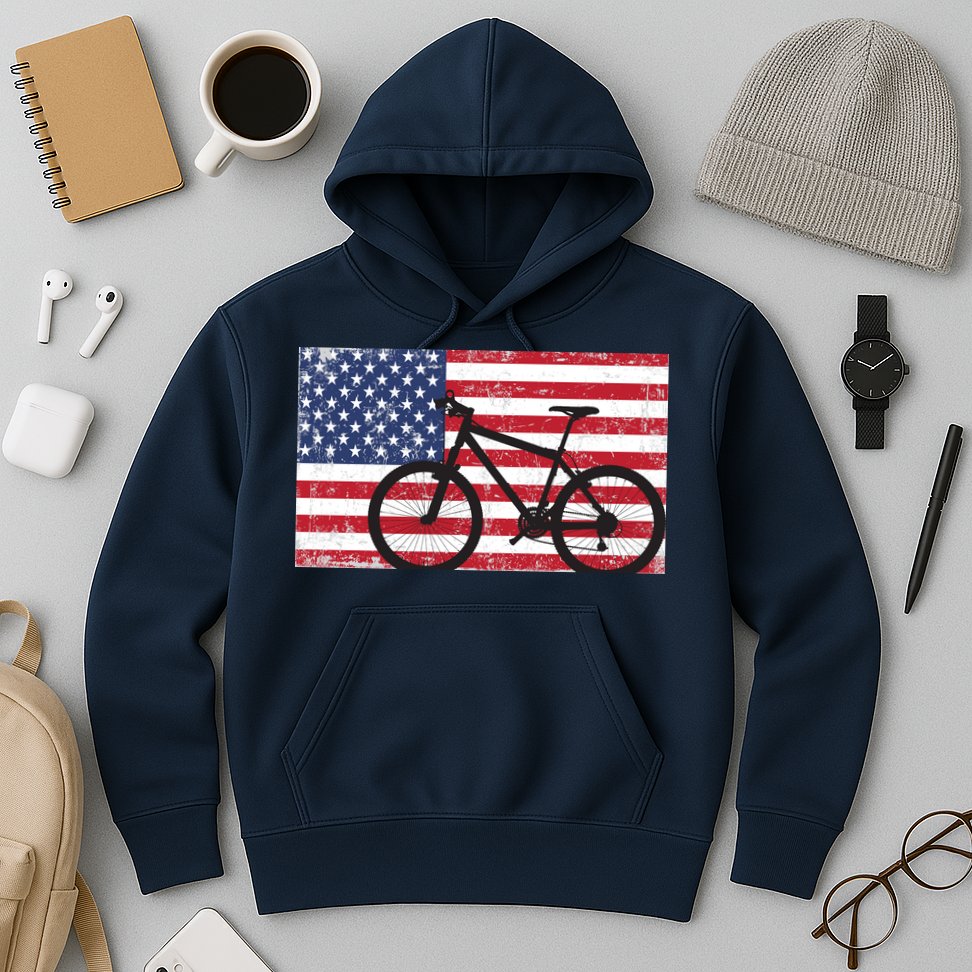 American Mountain Bike USA Flag Hoodie