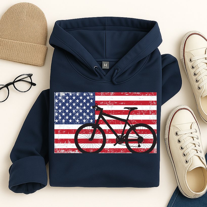 American Mountain Bike USA Flag Hoodie