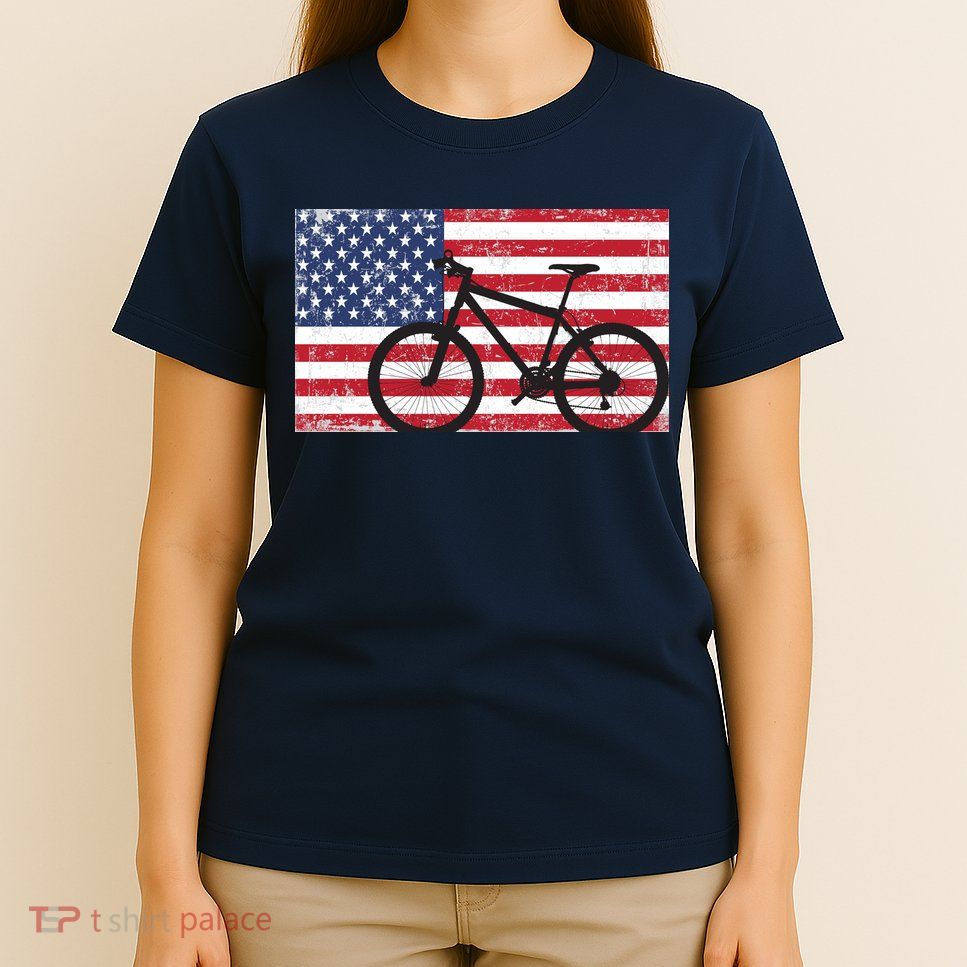 American Mountain Bike USA Flag T-Shirt