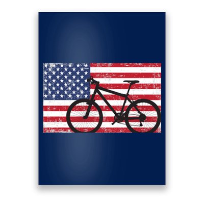 American Mountain Bike USA Flag Poster