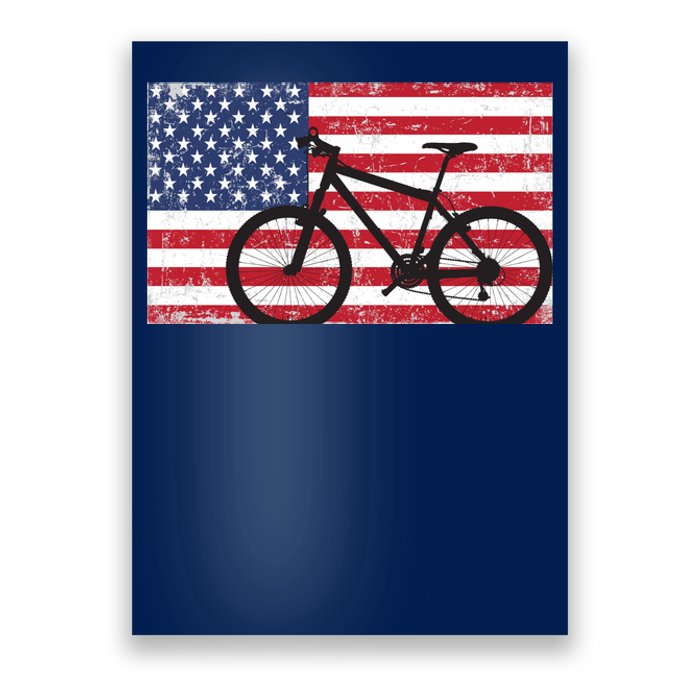 American Mountain Bike USA Flag Poster