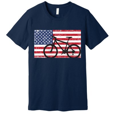 American Mountain Bike USA Flag Premium T-Shirt