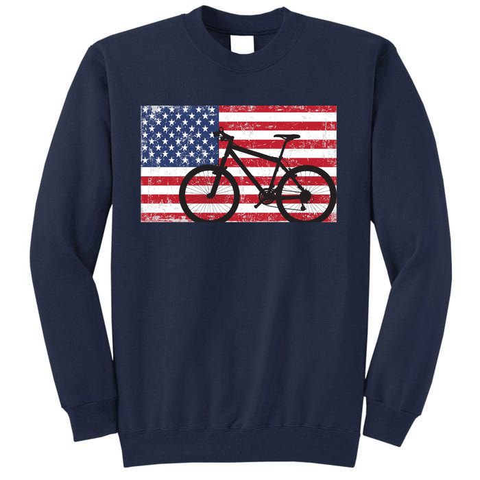 American Mountain Bike USA Flag Tall Sweatshirt