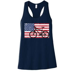 American Mountain Bike USA Flag Women's Racerback Tank