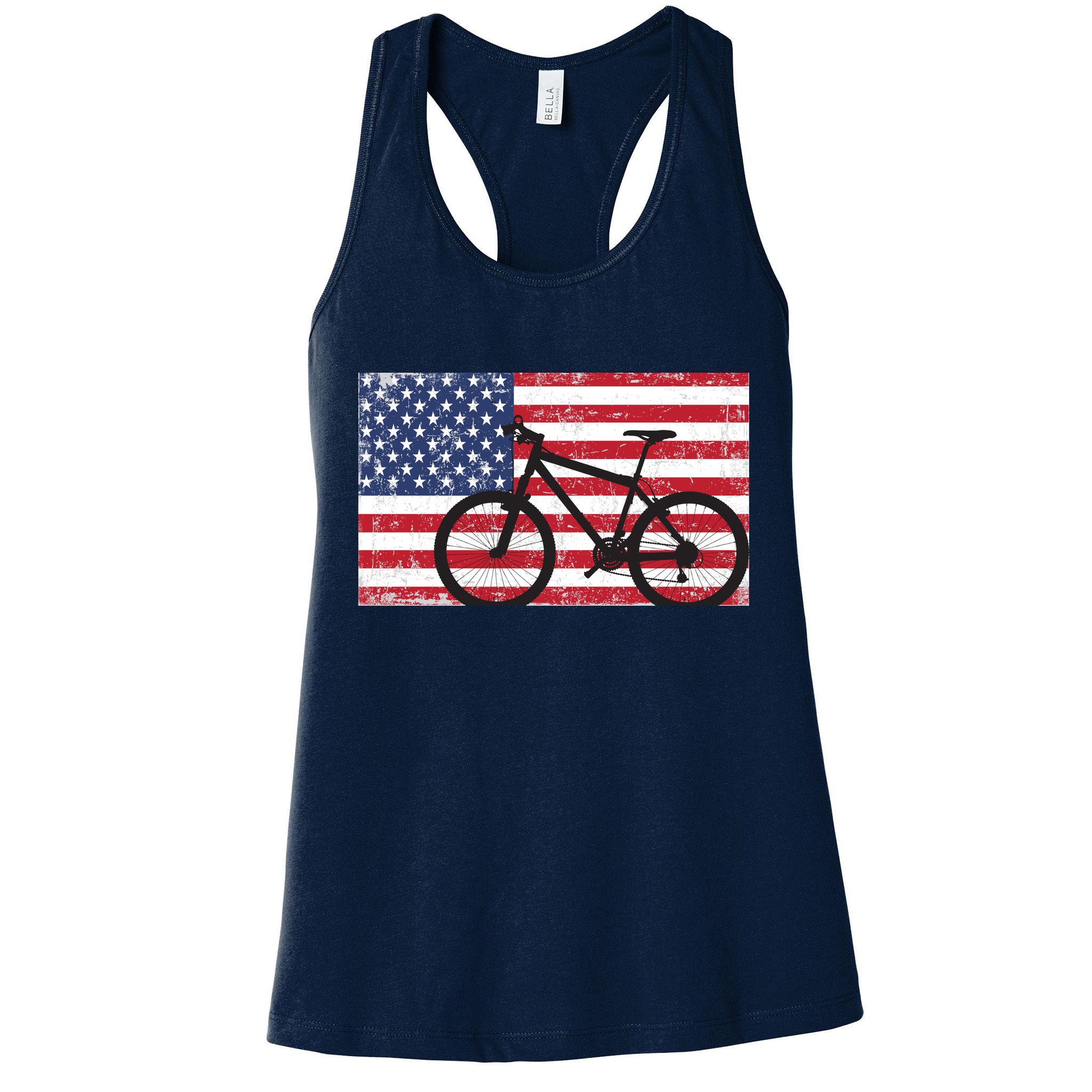 American Mountain Bike USA Flag Womens Tank Top