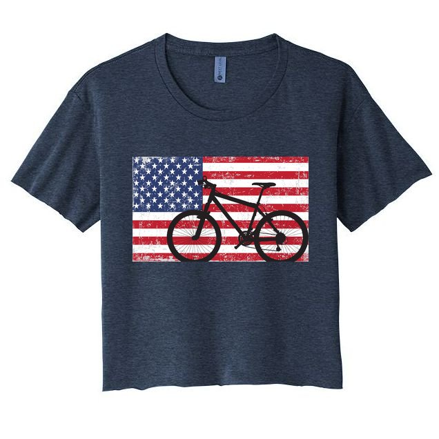 American Mountain Bike USA Flag Crop Top
