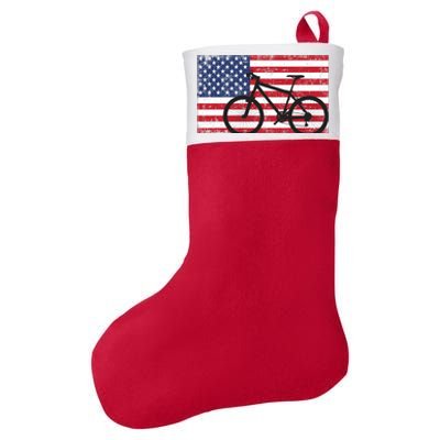 American Mountain Bike USA Flag Felt Holiday Christmas Stocking