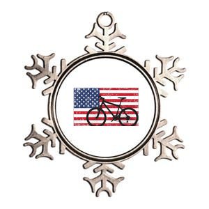 American Mountain Bike USA Flag Metallic Star Ornament