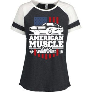 American Muscle Cars Woodward 2018 Enza Ladies Jersey Colorblock Tee