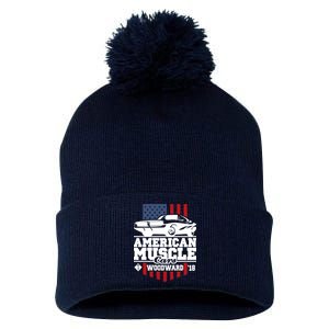 American Muscle Cars Woodward 2018 Pom Pom 12in Knit Beanie