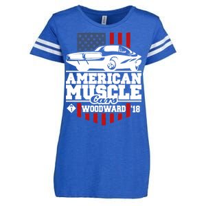 American Muscle Cars Woodward 2018 Enza Ladies Jersey Football T-Shirt