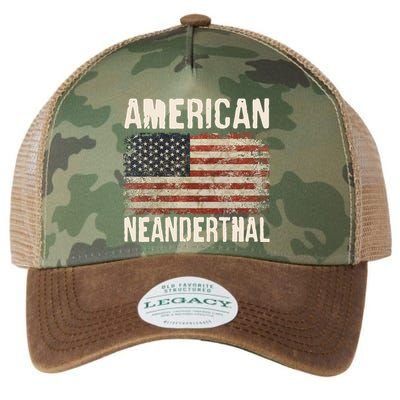 American Neanderthal Distressed US Flag Legacy Tie Dye Trucker Hat