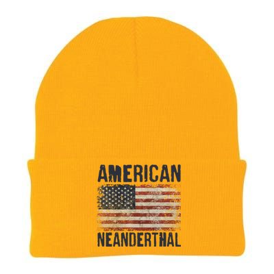 American Neanderthal Distressed US Flag Knit Cap Winter Beanie