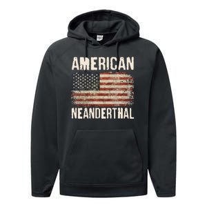 American Neanderthal Distressed US Flag Performance Fleece Hoodie