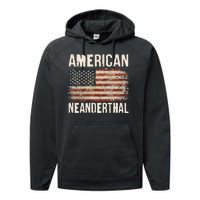 American Neanderthal Distressed US Flag Performance Fleece Hoodie