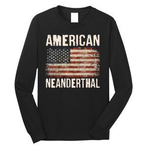 American Neanderthal Distressed US Flag Long Sleeve Shirt