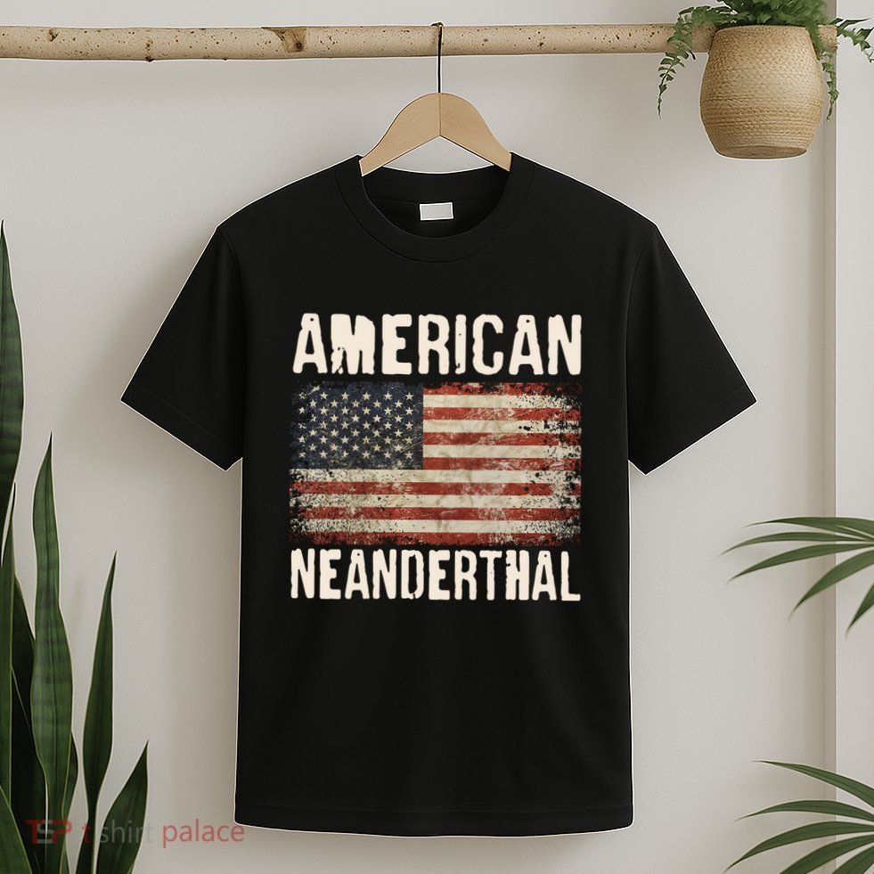 American Neanderthal Distressed US Flag T-Shirt