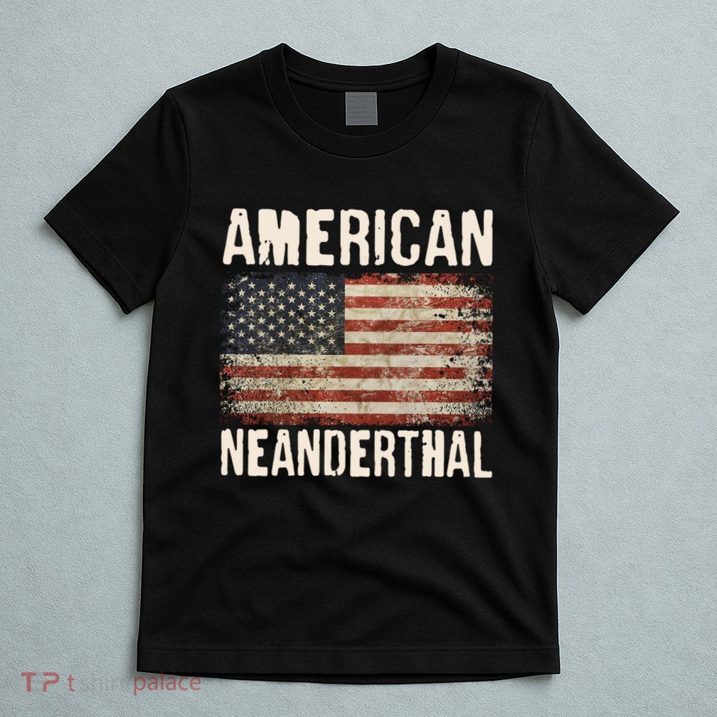 American Neanderthal Distressed US Flag T-Shirt
