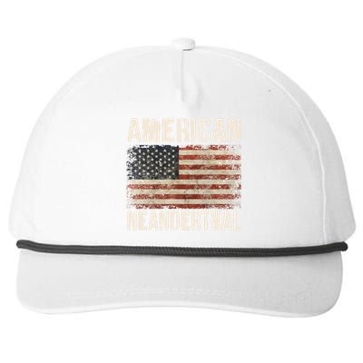 American Neanderthal Distressed US Flag Snapback Five-Panel Rope Hat