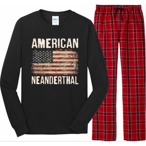 American Neanderthal Distressed US Flag Long Sleeve Pajama Set