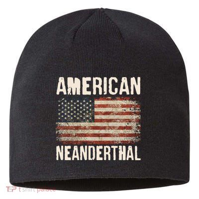 American Neanderthal Distressed US Flag Sustainable Beanie