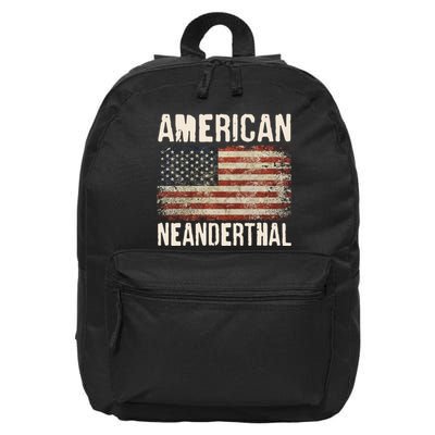 American Neanderthal Distressed US Flag 16 in Basic Backpack