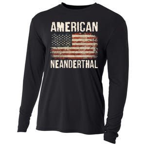 American Neanderthal Distressed US Flag Cooling Performance Long Sleeve Crew