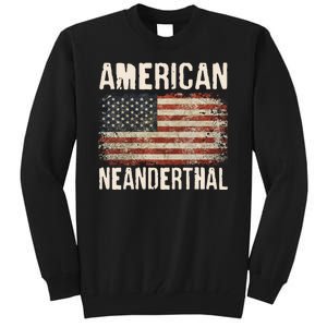 American Neanderthal Distressed US Flag Tall Sweatshirt