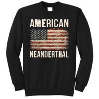 American Neanderthal Distressed US Flag Tall Sweatshirt