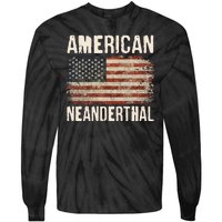 American Neanderthal Distressed US Flag Tie-Dye Long Sleeve Shirt