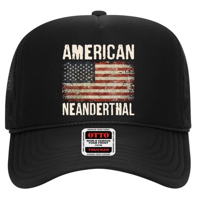 American Neanderthal Distressed US Flag Trucker Hat