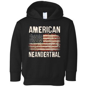 American Neanderthal Distressed US Flag Toddler Hoodie