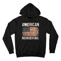 American Neanderthal Distressed US Flag Tall Hoodie