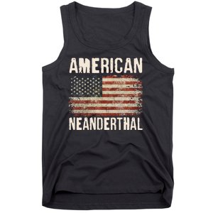 American Neanderthal Distressed US Flag Tank Top