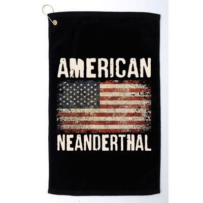 American Neanderthal Distressed US Flag Golf Towel