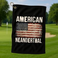 American Neanderthal Distressed US Flag Golf Towel
